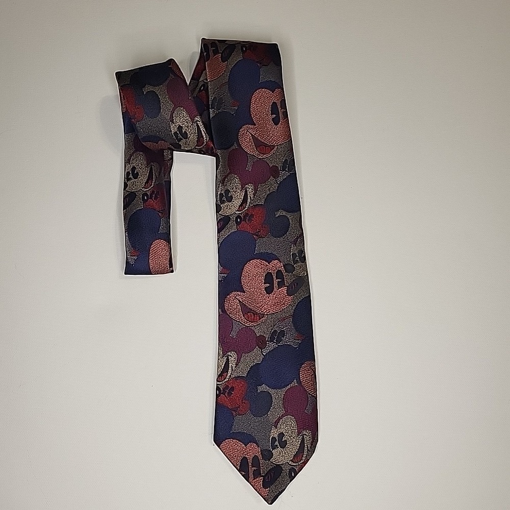Vintage 1990s BALANCINE Art Works Disney MICKEY Mouse Abstract Art Retro Necktie